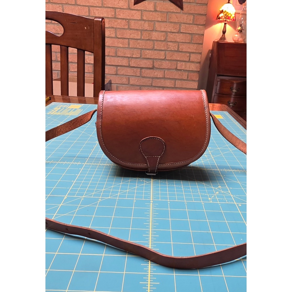 Unbranded Crossbody Bag Women Small Brown Vintage Handmade Leather Saddle Bag